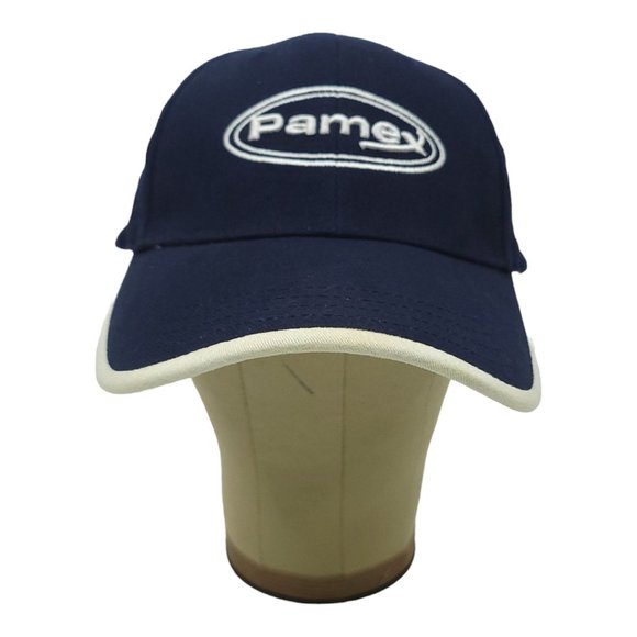 Pamex Logo Tuck Strap Cap Trucker Baseball Hat Builders Hardware Blue White - Picture 8 of 12